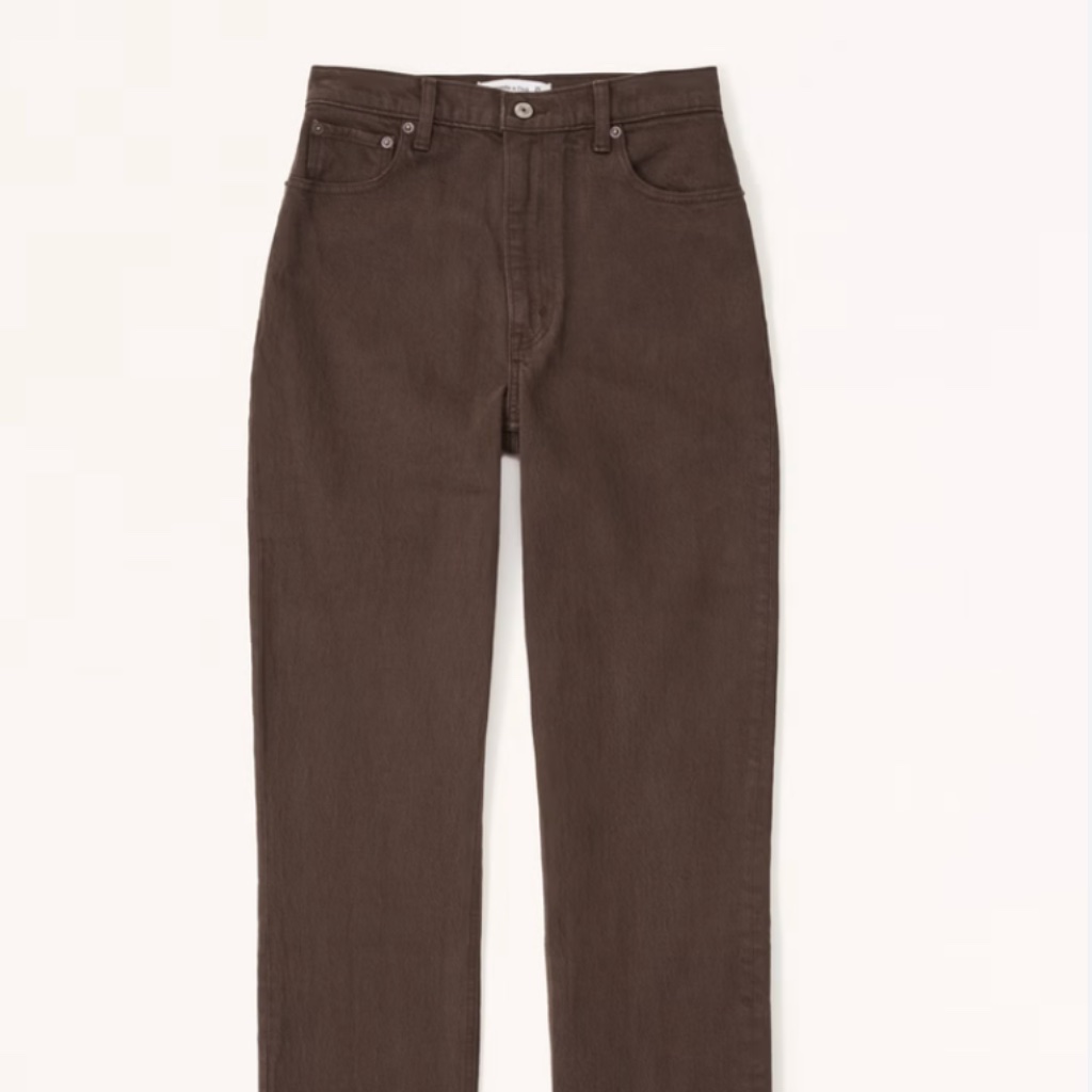 Abercrombie & Fitch Women’s Straight Leg Jeans In Dark Brown